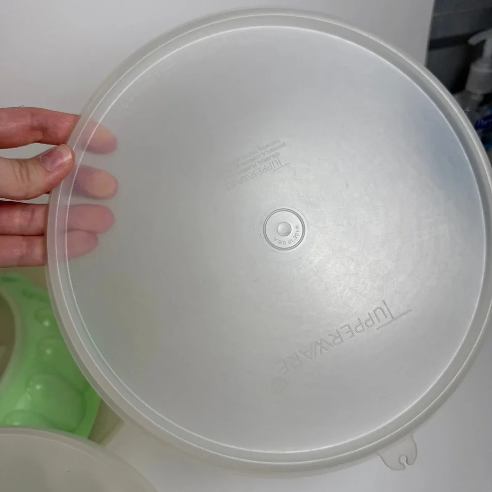 Tupperware VTG Jello Molds Set of 2 Green and White Retro Kitchen Plastic